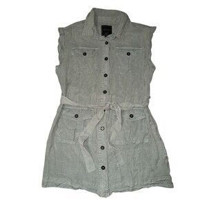 Sanctuary Theo Surplus Shirt Dress Eucalyptus Green Lyocell Utility Belted XXL